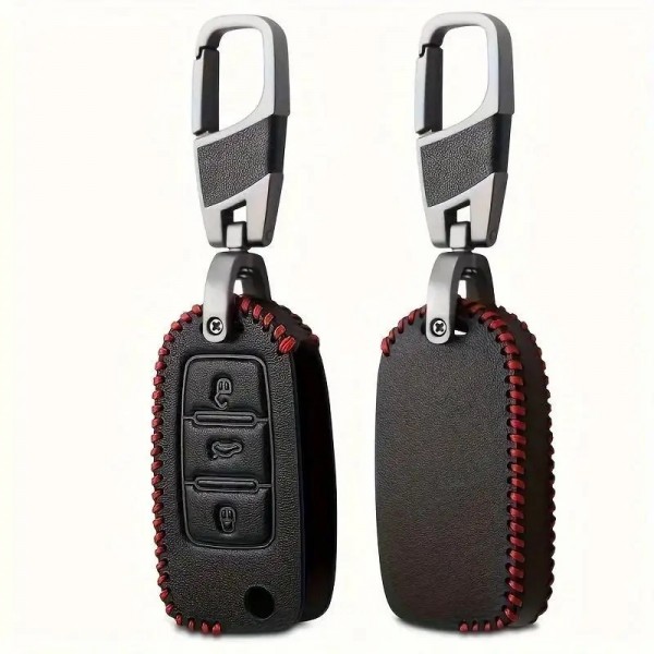 Кожен калъф 3 Бутона VW Passat Polo Golf Touran Bora Ibiza Leon Octavia Fabia